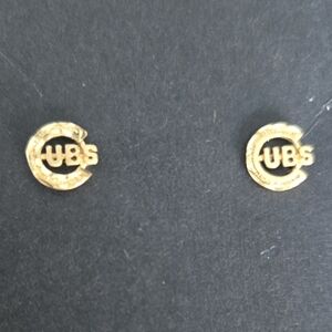Womens 14k Gold Chicago Cubs Earrings. From The 80's